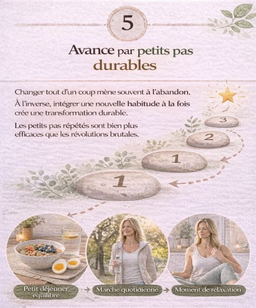 Avancer par petits pas durables pour perdre du poids après 40 ans grâce à des habitudes simples et progressives